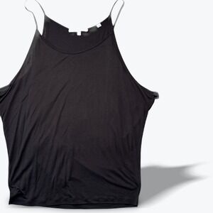Bella Luxx Los Angeles Tank Top High Neck Halter Spaghetti Strap Black Womens XS